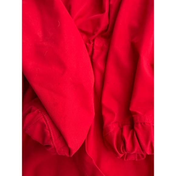 Nordstrom Vintage 90s Red Hooded Drawstring Waist Anorak Rain Jacket Hood S - Picture 9 of 17